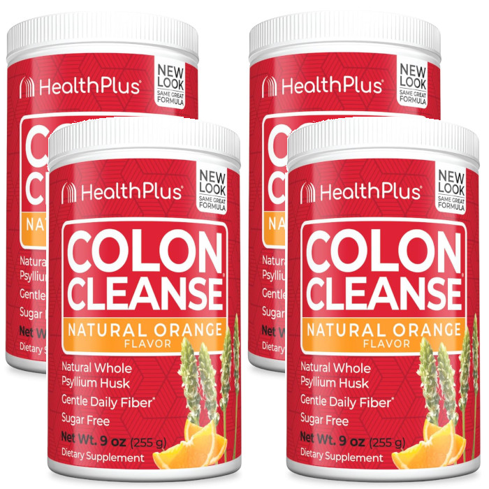 Colon Cleanse Powder Sweetened Stevia Natural Orange 9 oz/255 g Each (Pack 4)
