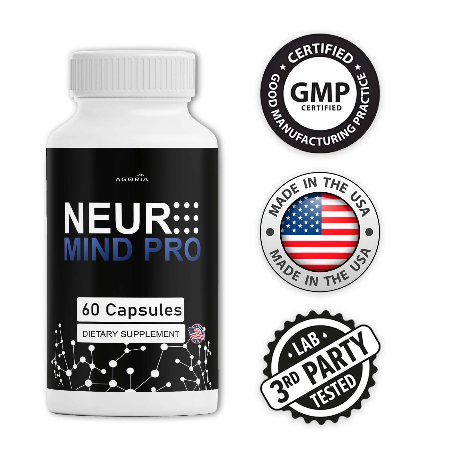 (2 Pack) Neuro Mind Pro Nootropic Natural Brain Formula Supplement