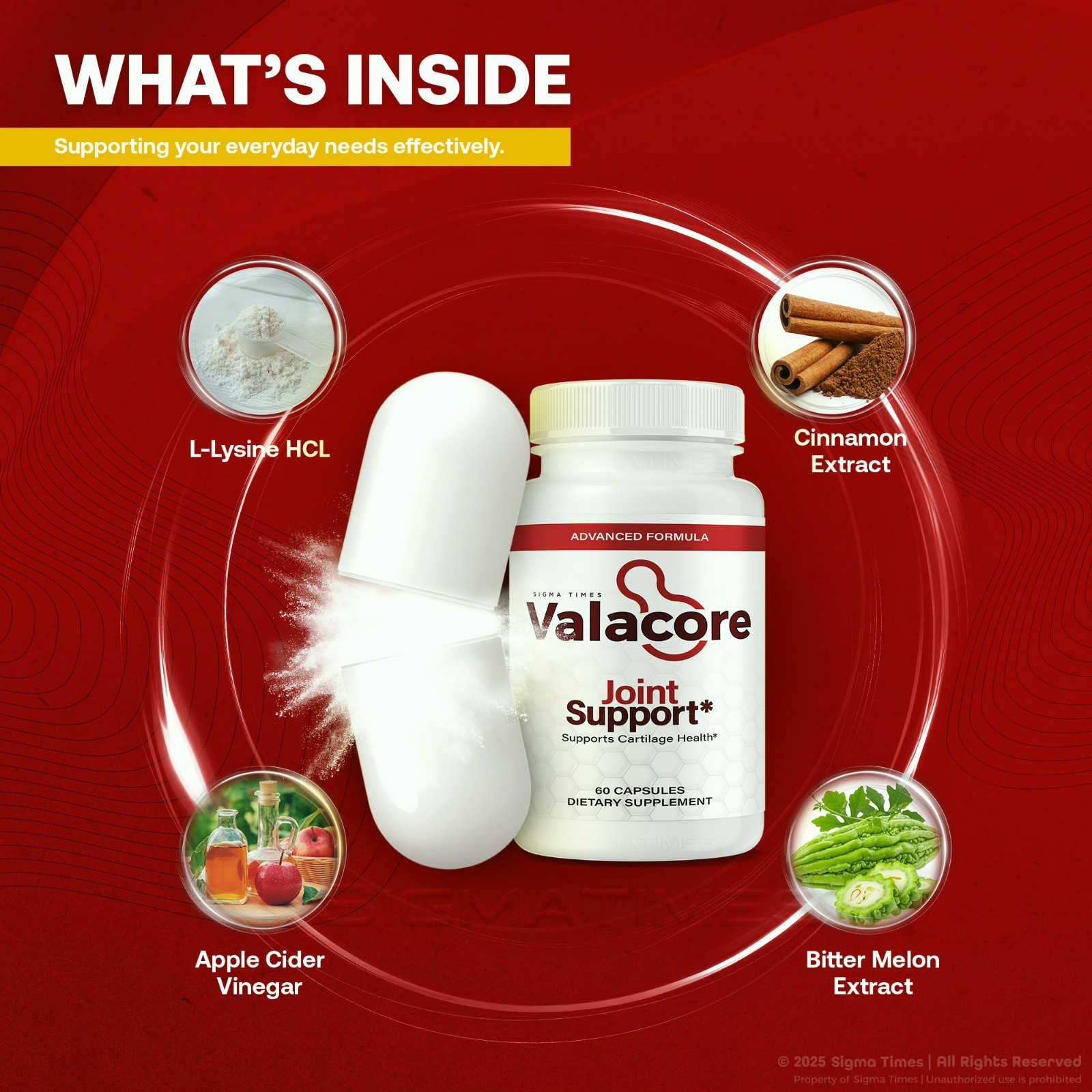 Valacore Joint Support, Advanced Hip, Joint and Muscle Support Formula 60ct