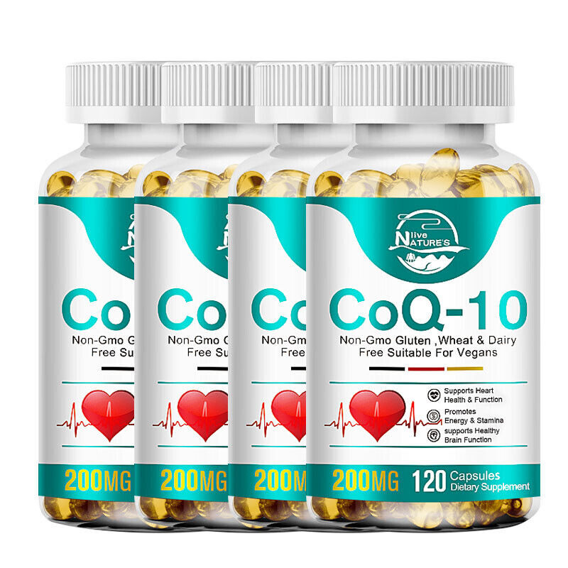 CoQ10 Coenzyme Q-10 Coenzyme 200mg Capsules BIOPERINE Antioxidant Heart Health