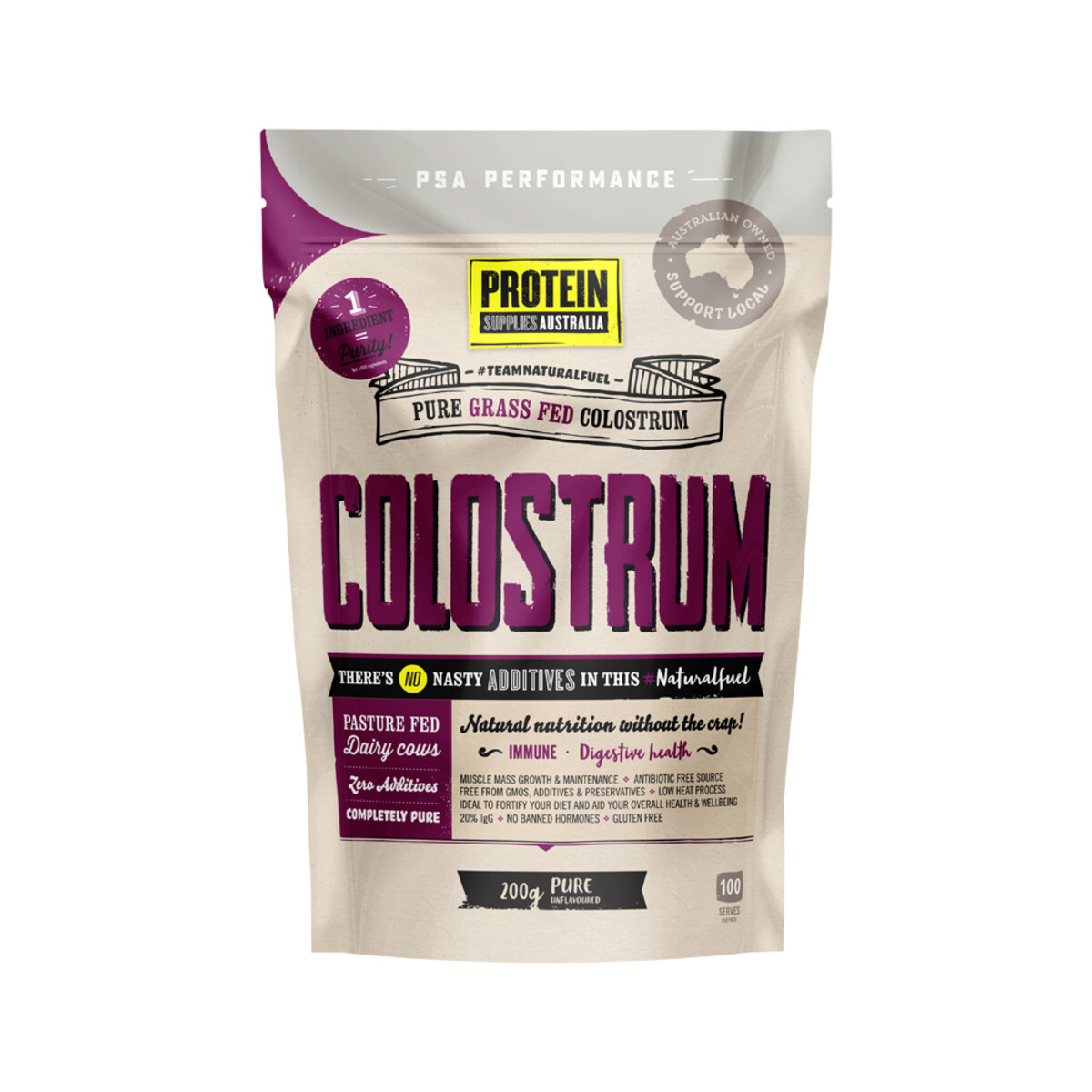 New Protein Supplies Australia Pure Colostrum 200g Unflavoured