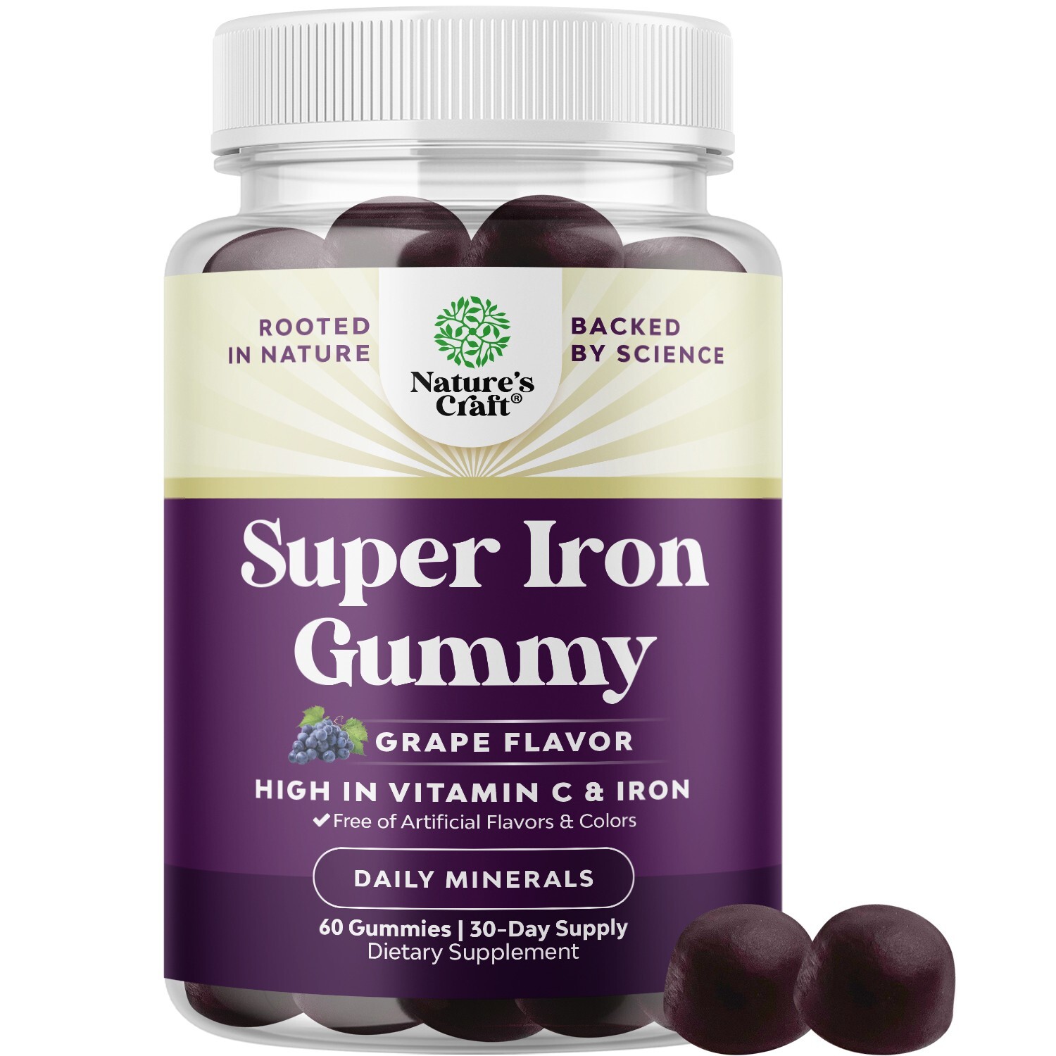 Delicious Iron Gummies for Women and Men – High Strength 45mg Per Serving