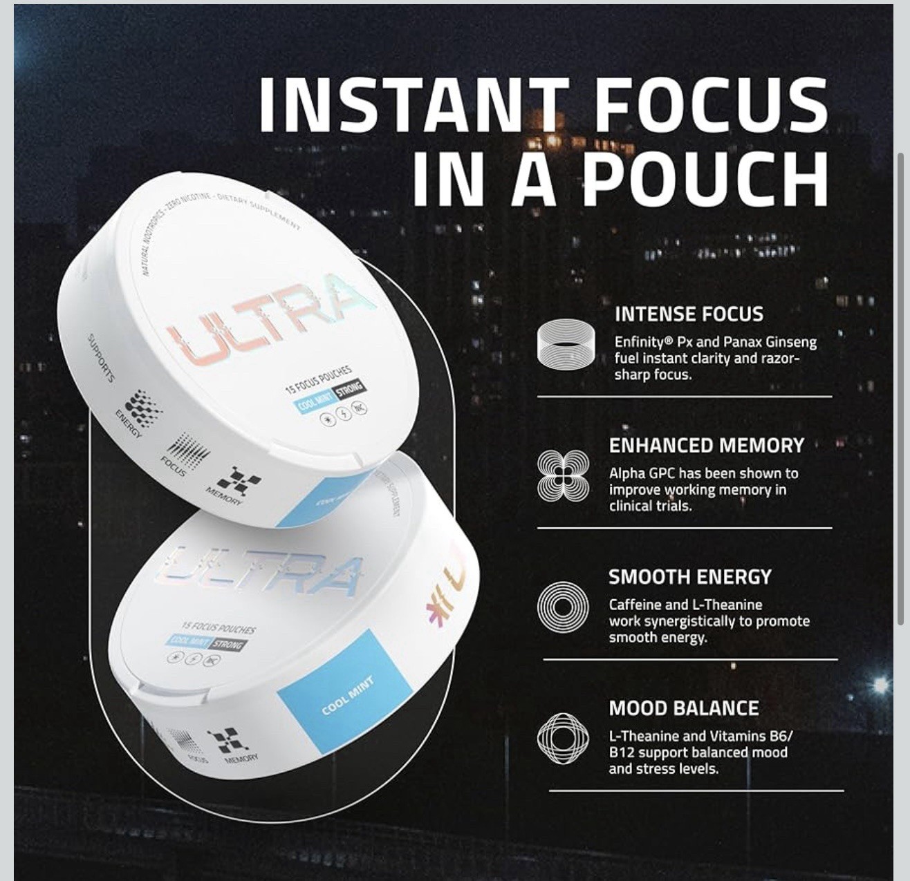 Ultra Focus Pouches Variety Pack 15 Pouches LOT OF 3 Cans – 45 POUCHES EXP 1/27