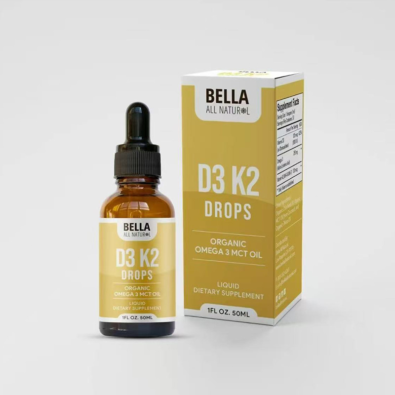Bella All Natural D3 K2 Drops Organic Omega 3 MCT Oil 50ml Formula for Daily