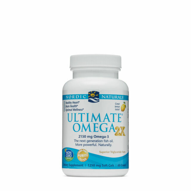Nordic Naturals Ultimate Omega 2X Softgels, Lemon Flavor- 60 Count Exp 06/2028+