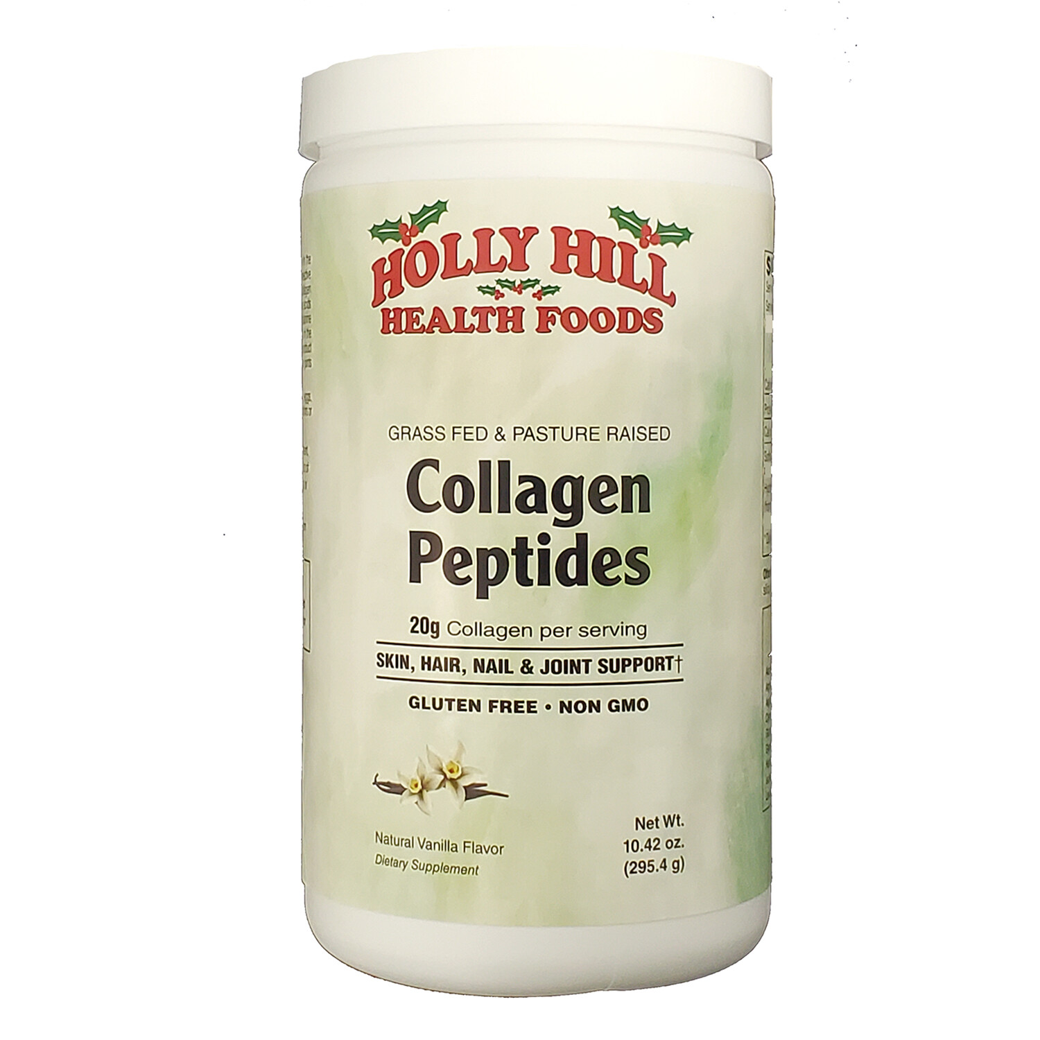 Holly Hill Health Foods Collagen Peptides, 20 Grams Type 1 & 3,Vanilla,10.42 Oz