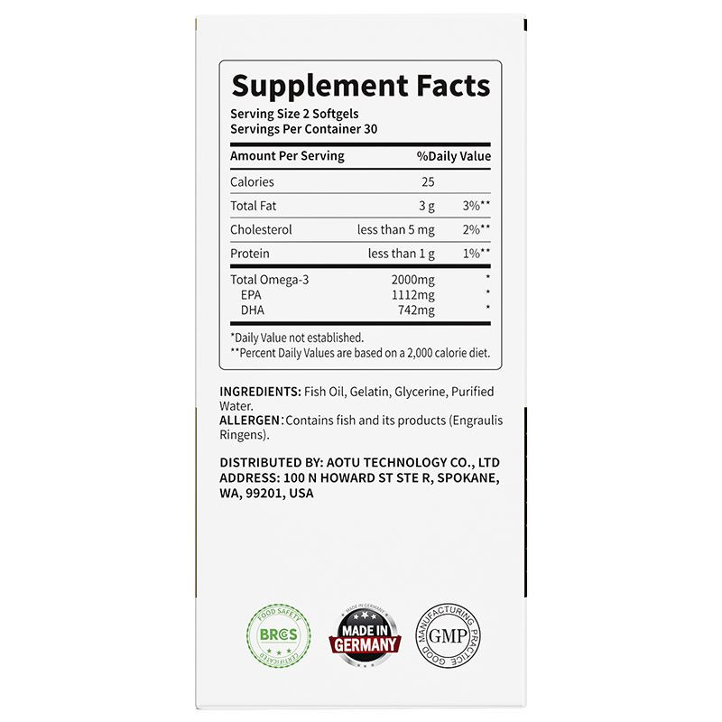 Deep Sea Gold Fish Oil Omega 3 60 Capsules – Germany Made High EPA DHA