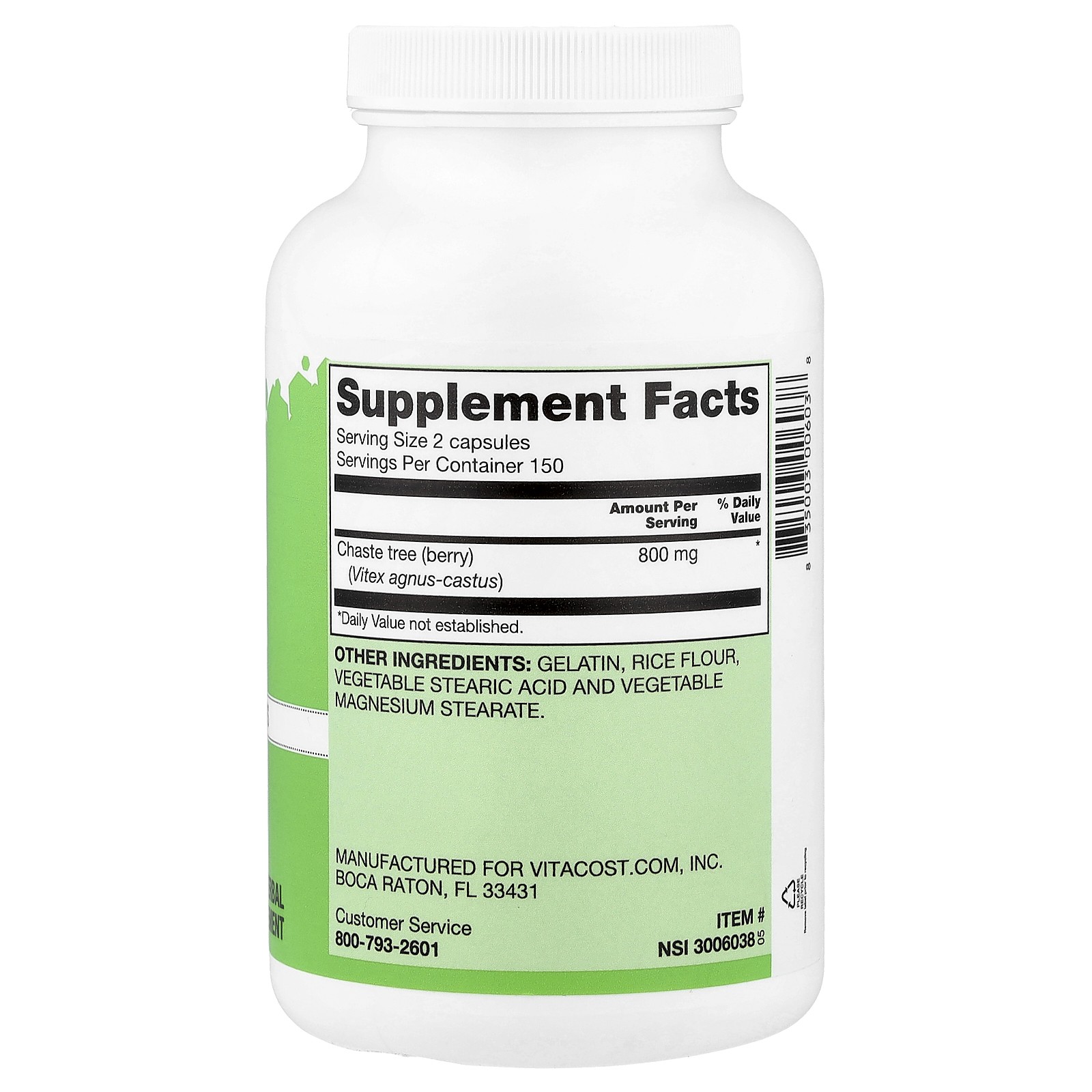 Vitex, 300 Capsules (400 mg per Capsule)