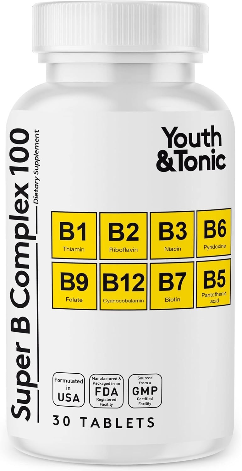High Potency Super B Complex with Choline & Inositol for Mental Clarity