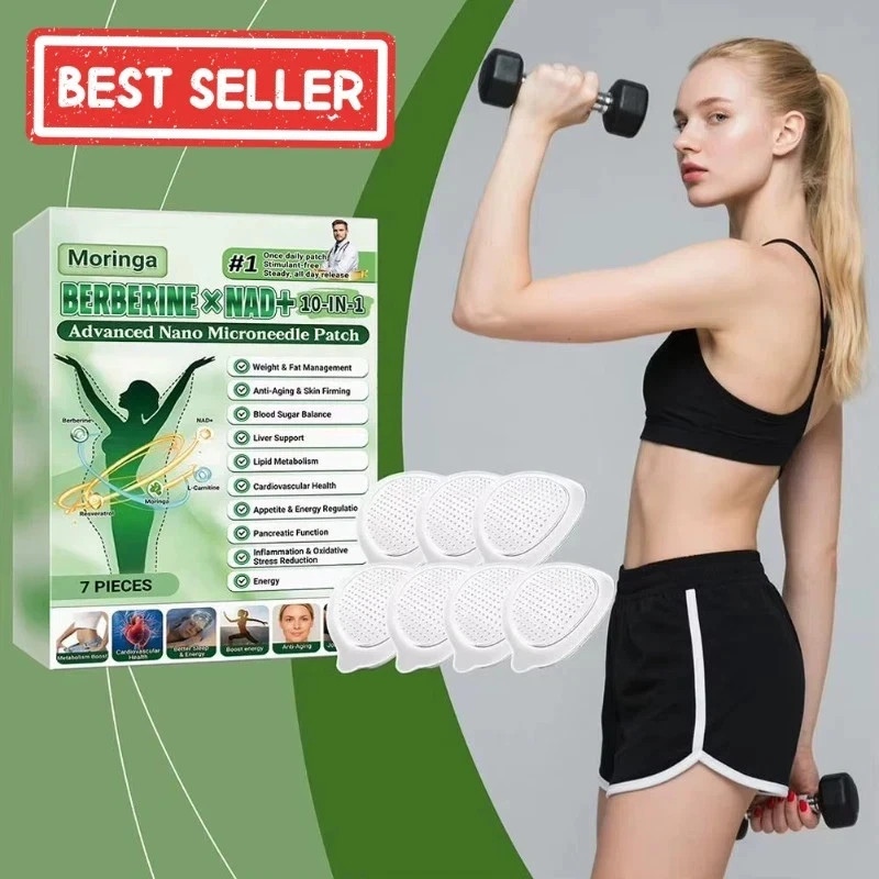Moringa Berberine 10 in 1 Advanced Nano Microneedle Patch for Weight Loss.1x7pcs