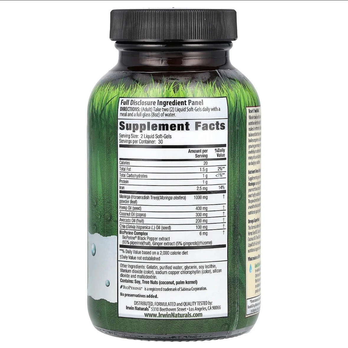 Irwin Naturals Mighty Moringa 60 Liquid Soft-Gels Preservative-Free