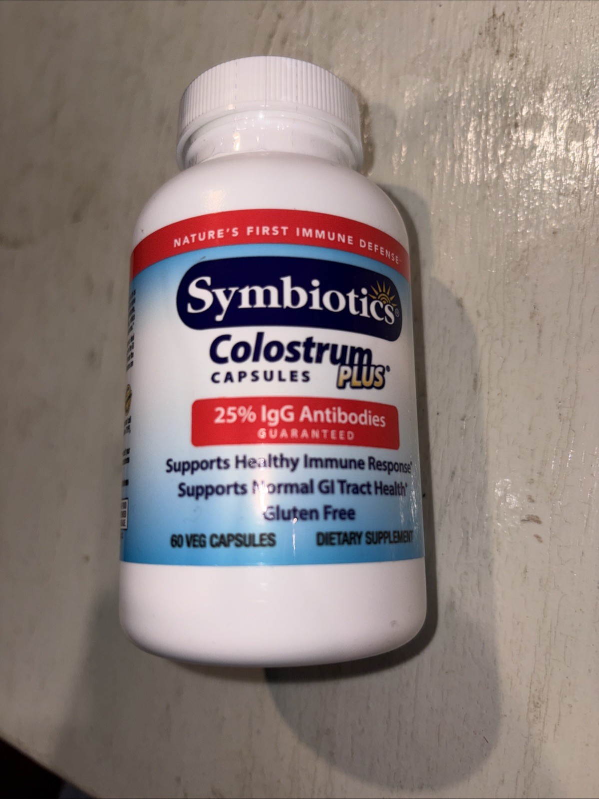 Symbiotics Colostrum Capsules 60 CT Immune & Gut Support Naturally Occurring IgG