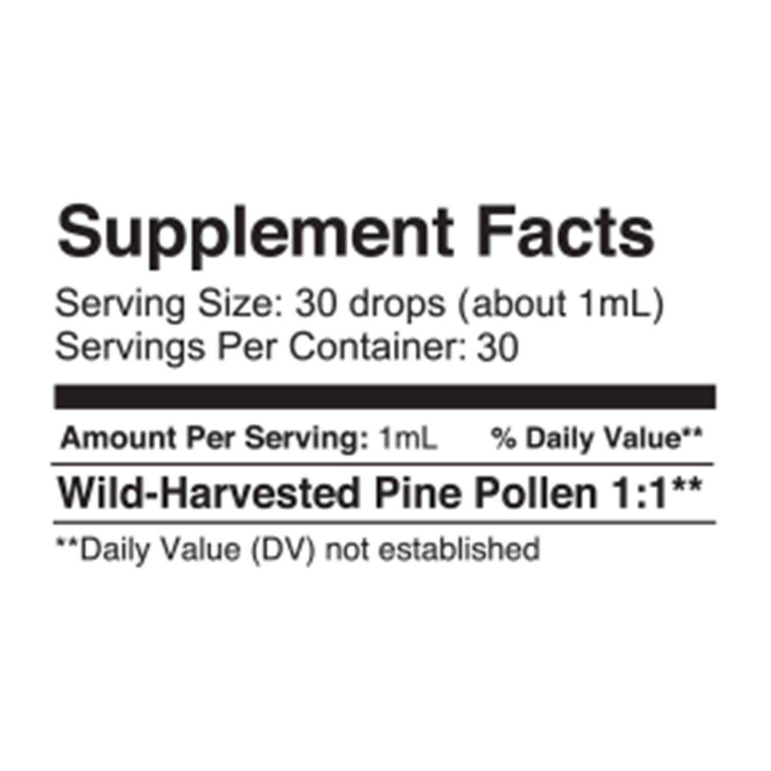 : Pine Pollen Gold Extract (1 fl oz), Wild Harvested, Energy Restoration