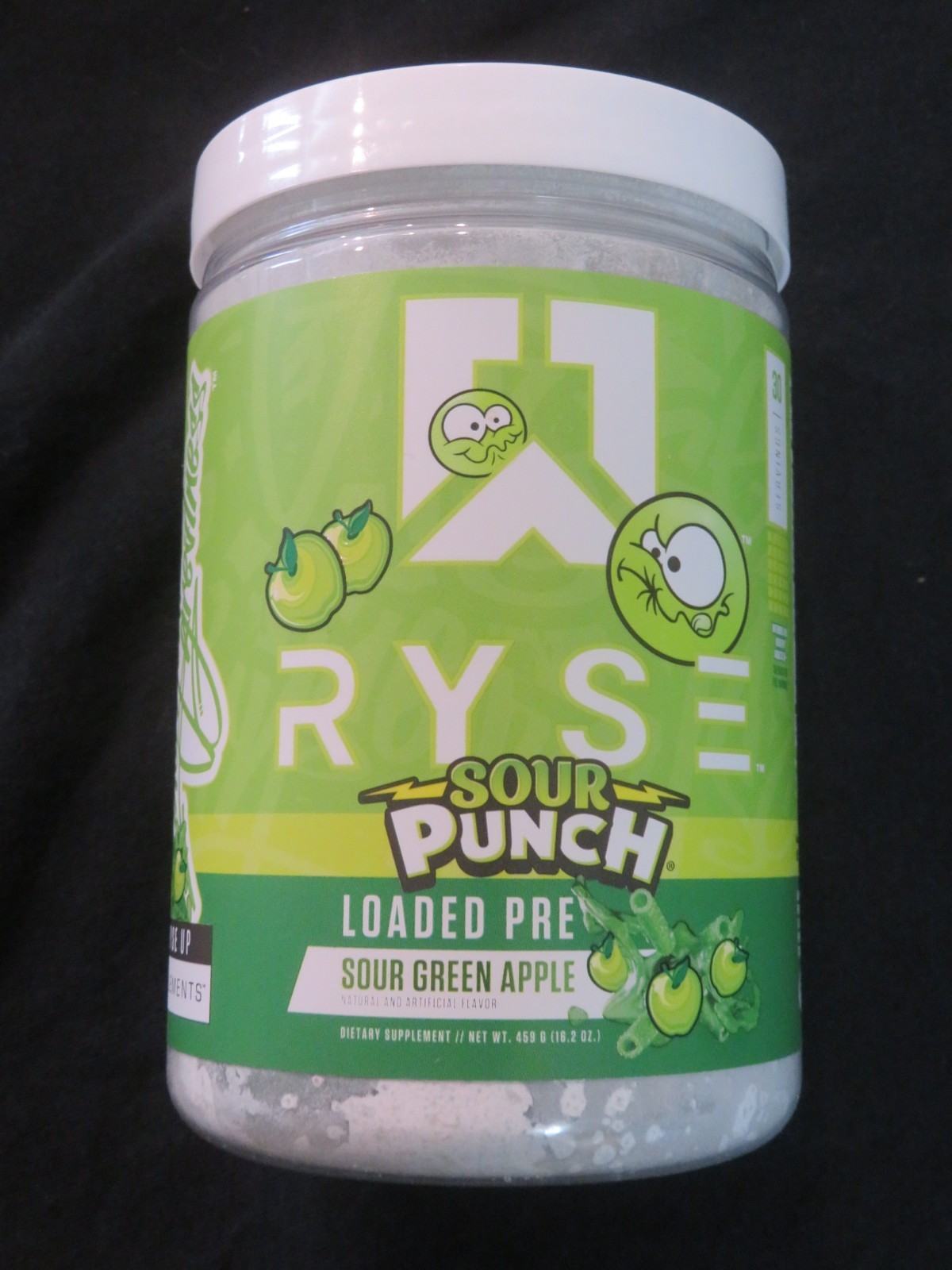 Ryse Up Sour Punch Loaded Pre Workout Sour Green Apple 16.2 Oz 30 Servings