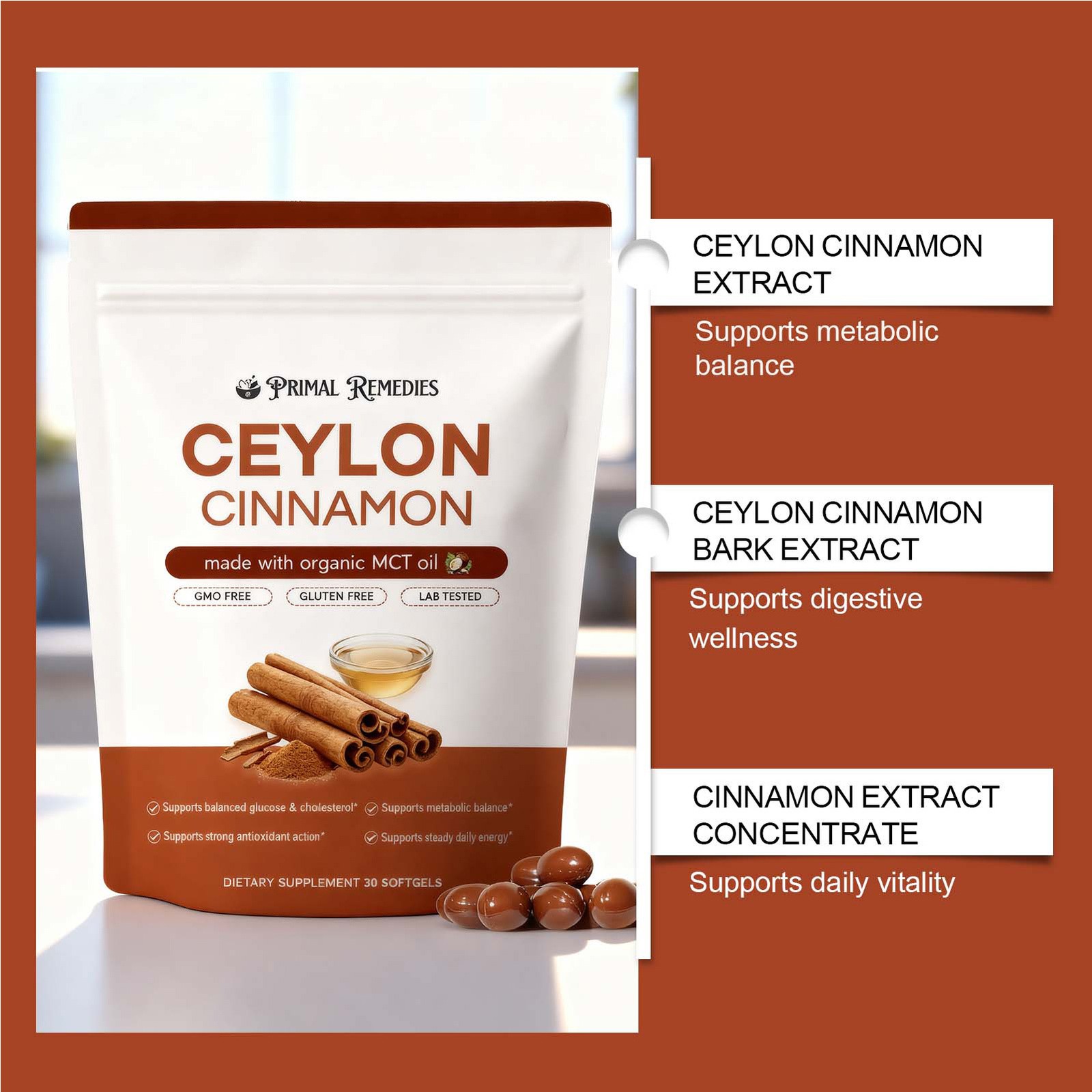 Cinnamon Ceylon Softgels, Ceylon Cinnamon Soft Gels 7200Mg Equivalent