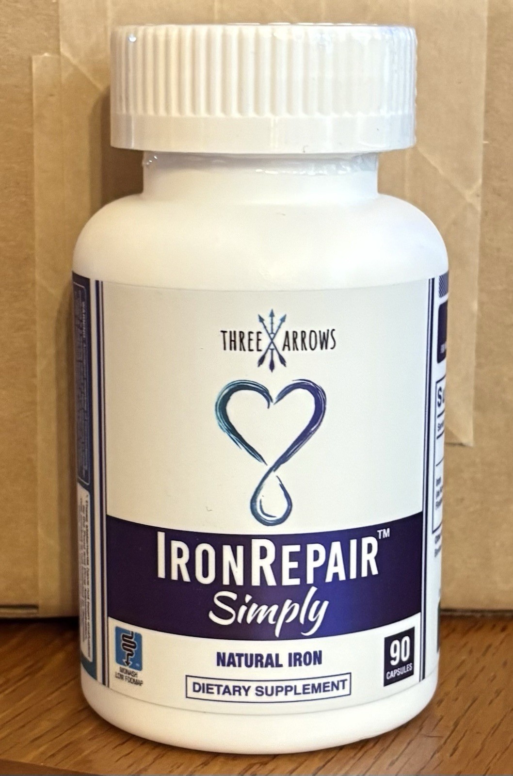 Three Arrows Iron Repair Simply Natural Iron Supplement 90 Capsules New/Sealed