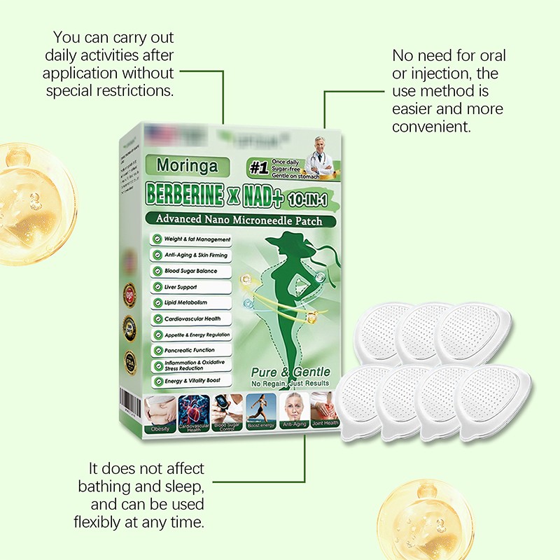 6 Box Moringa & Berberine 10-in-1 Advanced Nano Microneedle Patch 7 Pcs-B ox