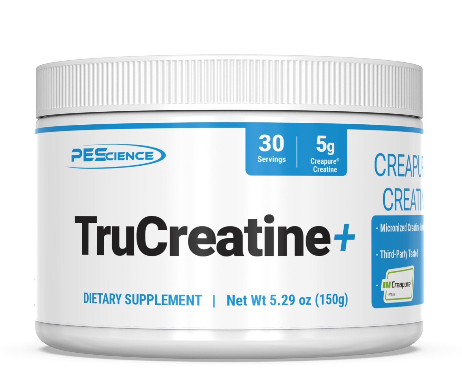 PEScience TruCreatine+ Creatine Monohydrate 30 Servings (Pack of 1), White