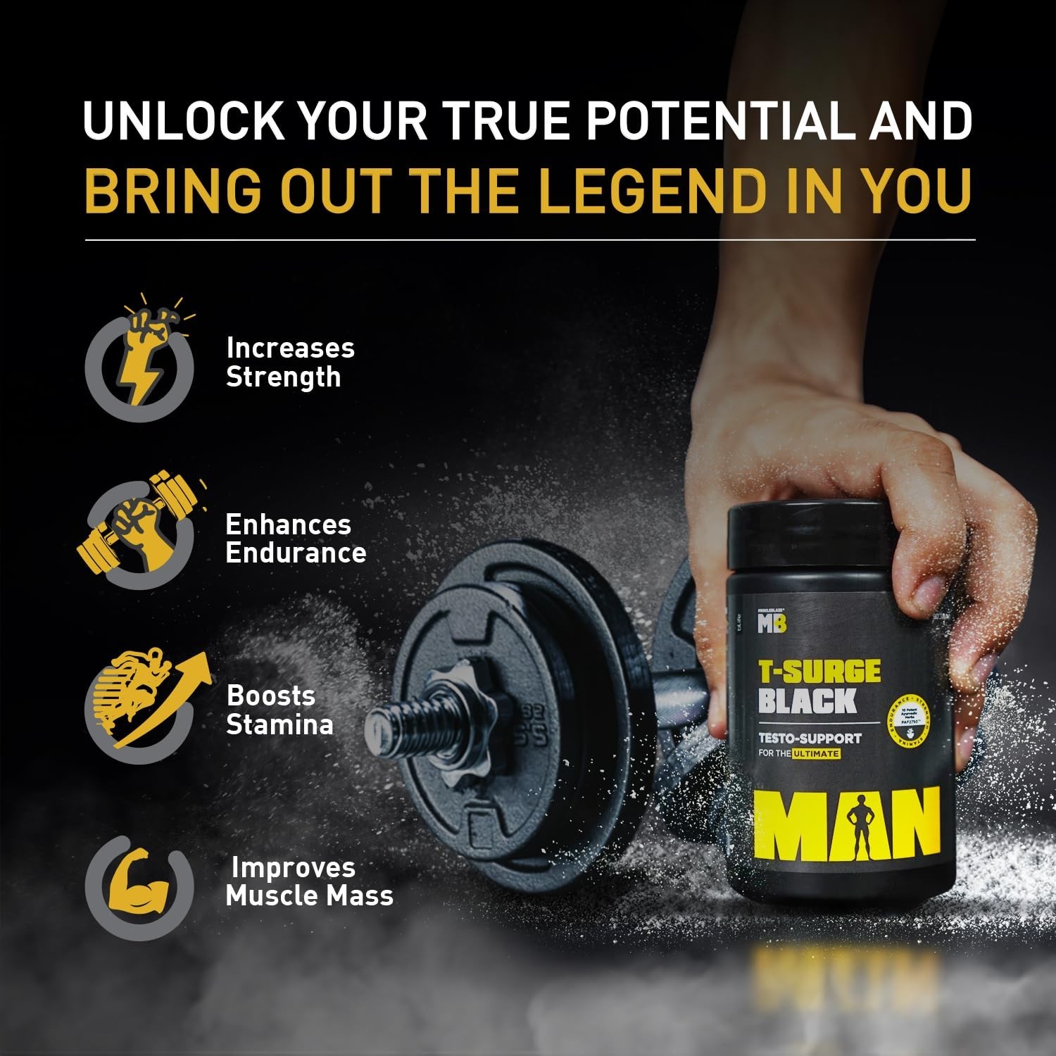 MuscleBlaze Koshaveda T-Surge Black (90 Tablets)Testosterone Booster for Men
