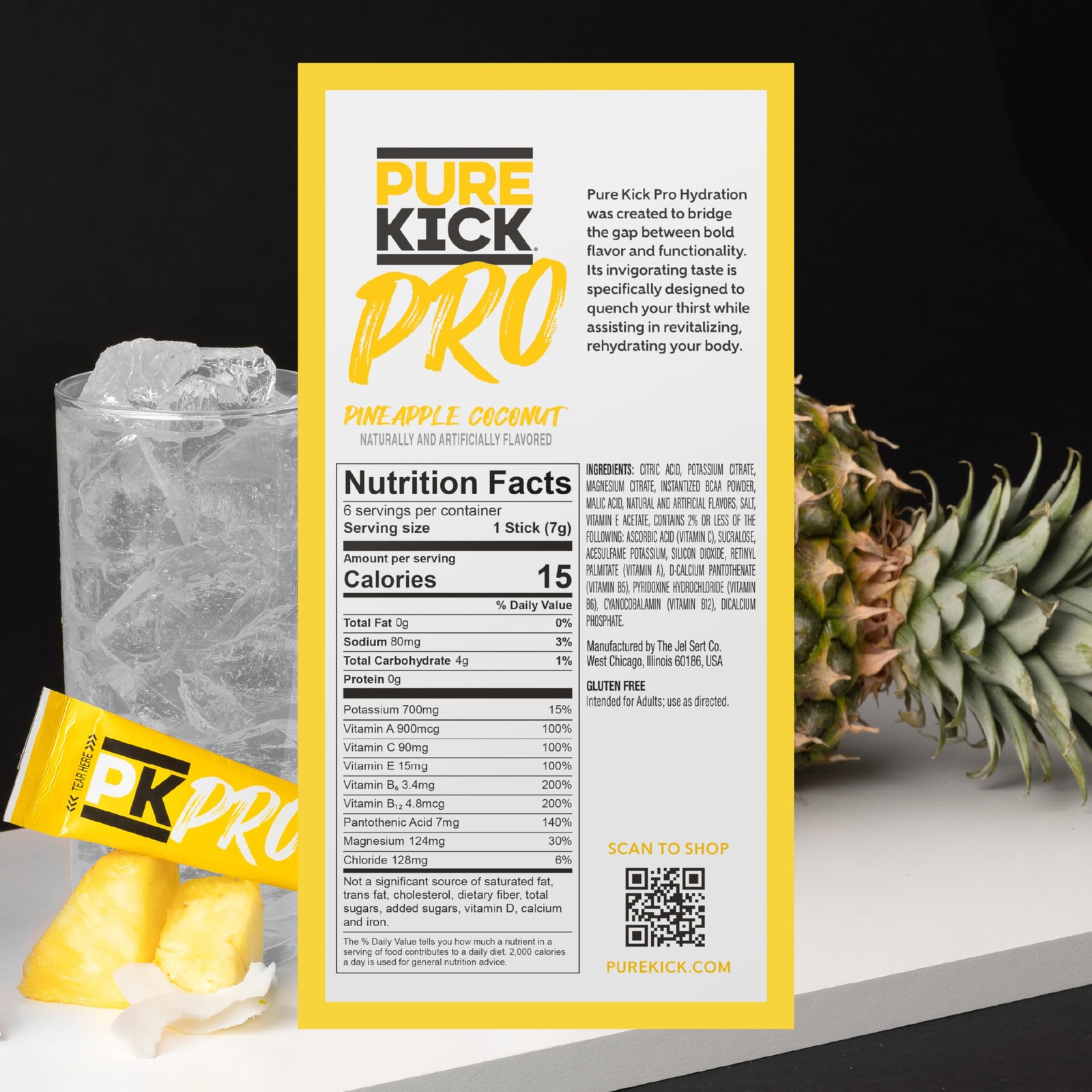 PURE KICK PRO Hydration Electrolyte Drink Mix, 0.24 Ounce (Pack of 6)