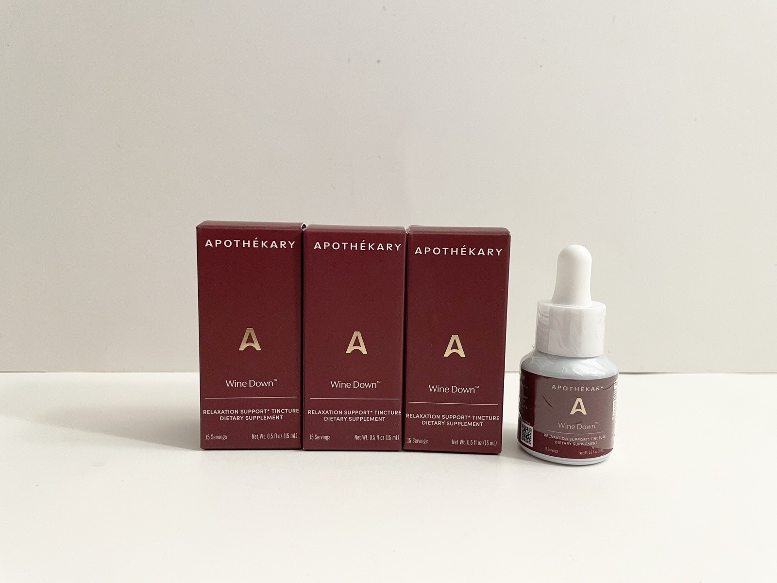 3 Apothekary Wine Down Relaxation Support Tincture Dietary Supplement 0.5 fl oz