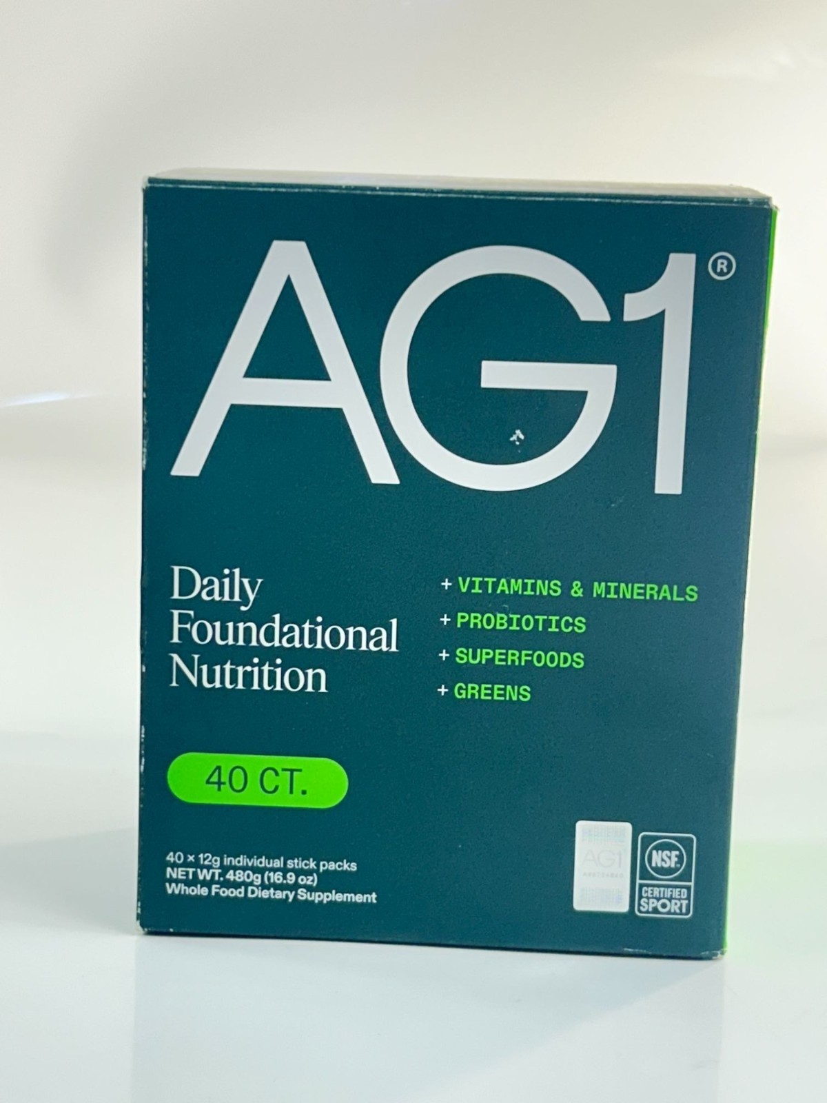 AG1 Daily Foundational Nutrition 40 Stick Packs Vitamins Probiotics Greens