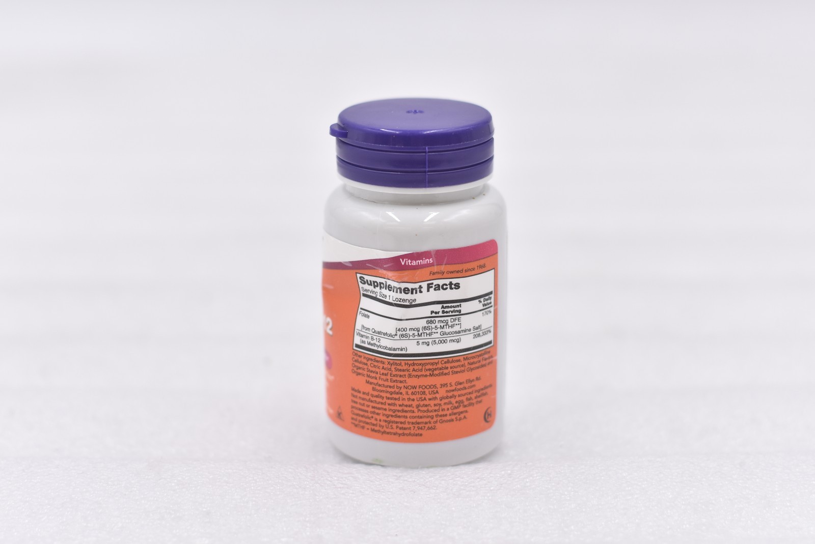 Now Methyl B-12 5,000mcg Supplement – 120 Lozenges Exp: 05/27