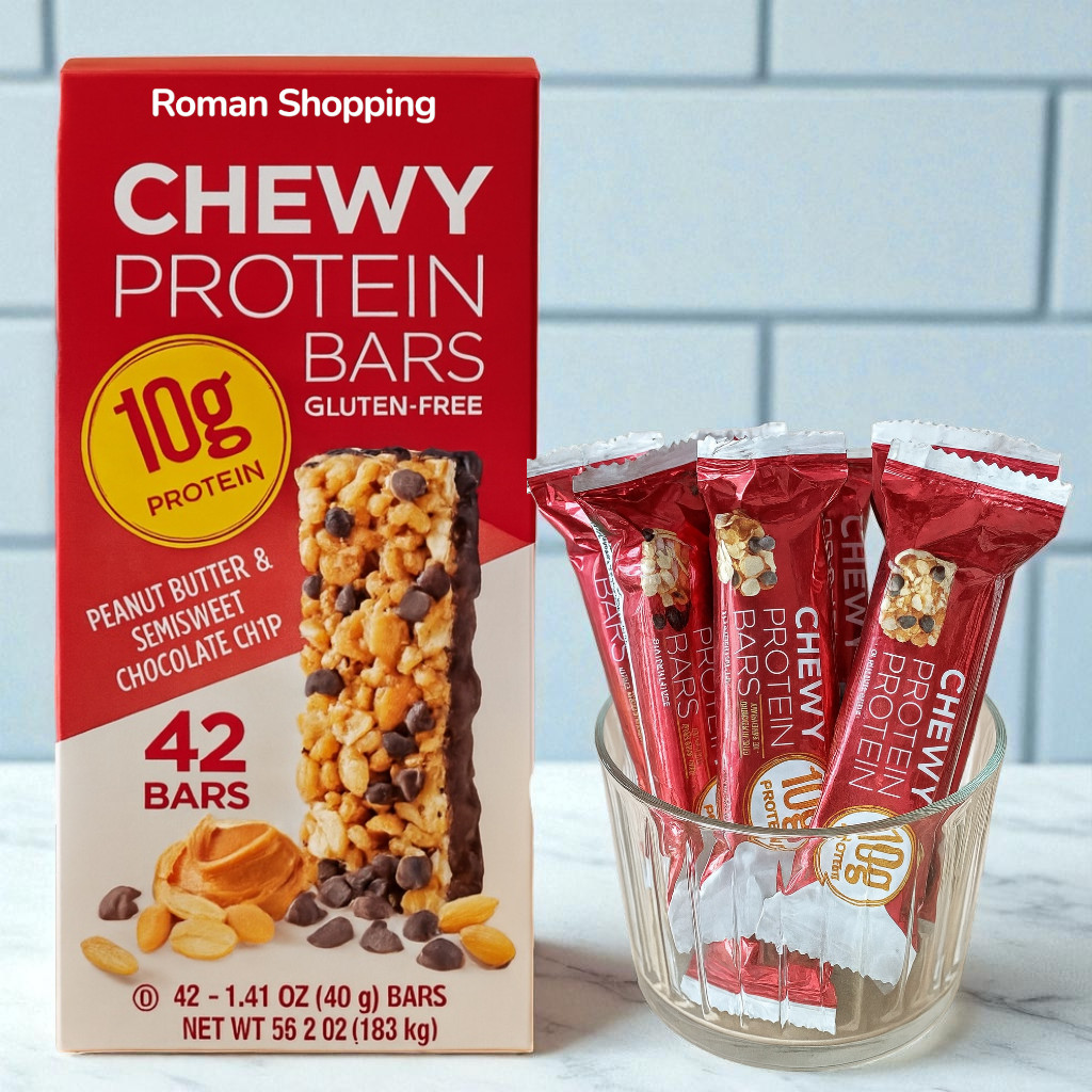 Kirkland Chewy Protein Bars Peanut Butter & Chocolate Chip 42 Bars 1.41 oz