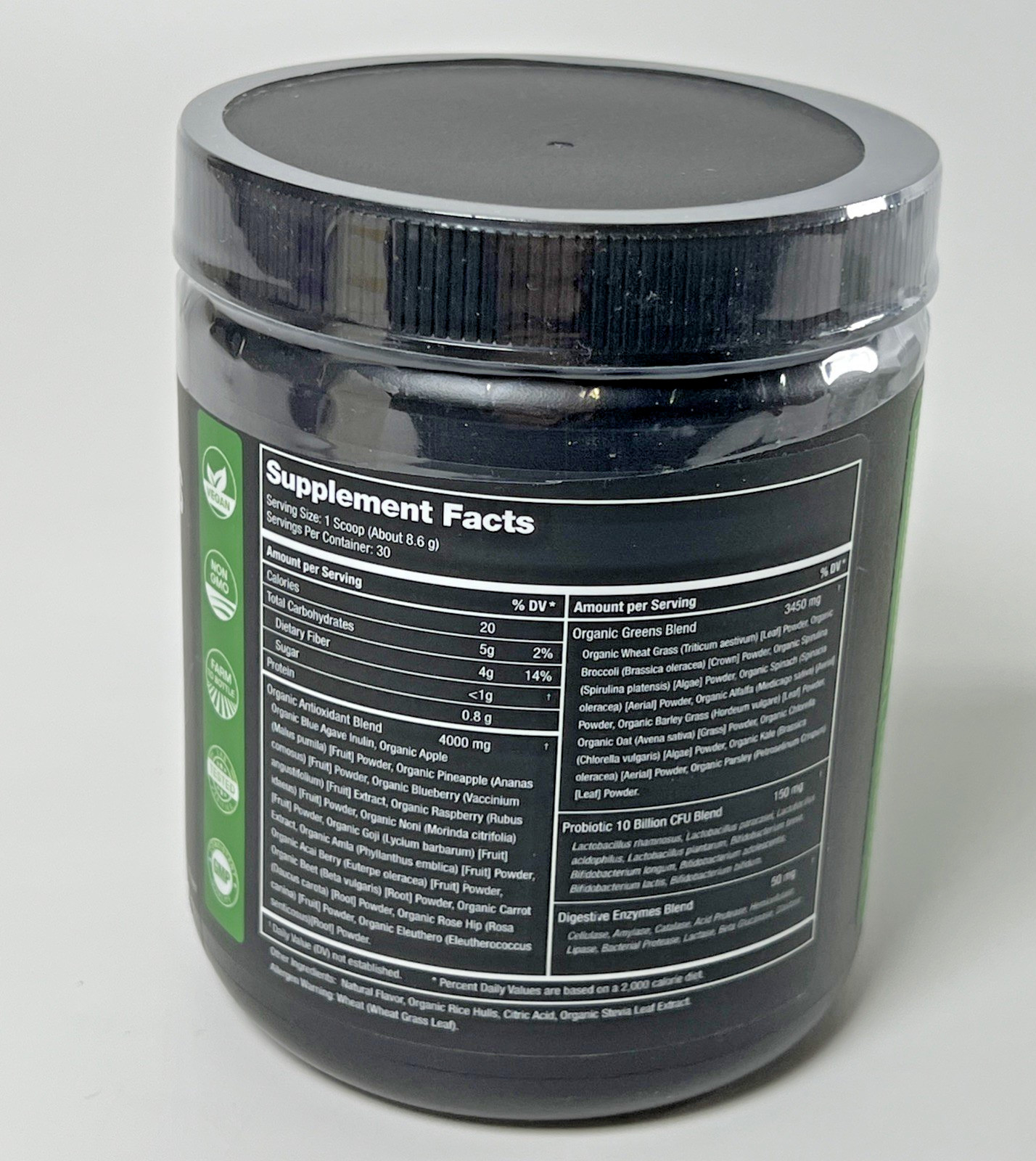 NEW Nutrachamps Super Greens Premium Powder w/Superfoods, Probiotics, Enzymes