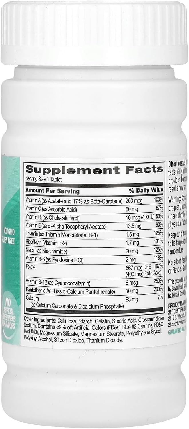 100 Count One Daily Essential Tablets – Easy to Swallow Multivitamin for Adults
