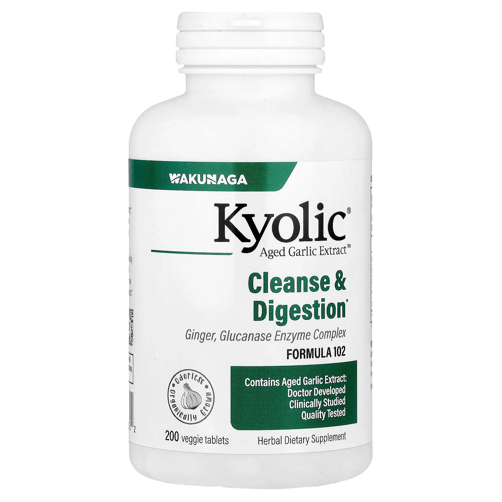 2 X Kyolic, Aged Garlic Extract�, Cleanse & Digestion, Formula 102, 200 Veggie