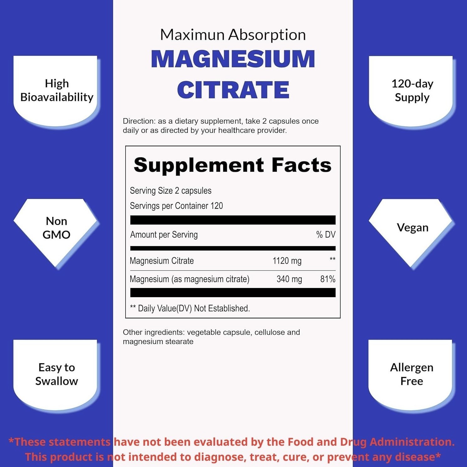 CITRATO DE MAGNESIO 1120mg