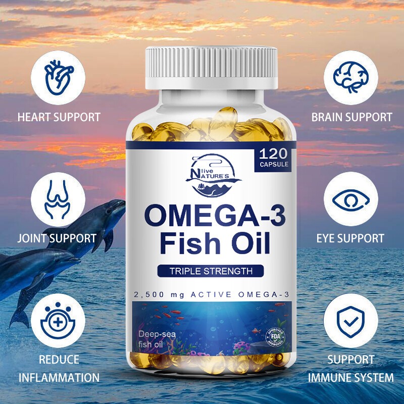 3x Strength EPA & DHA Omega 3 Fish Oil 3600mg, Highest Potency, 4 × 120 Softgels