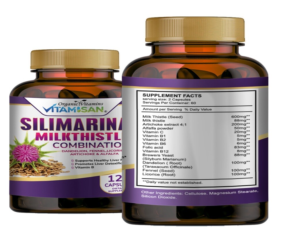 Liver Support, Cleanse, Detox & Repair Formula Herbs Including Milk Thistle 120