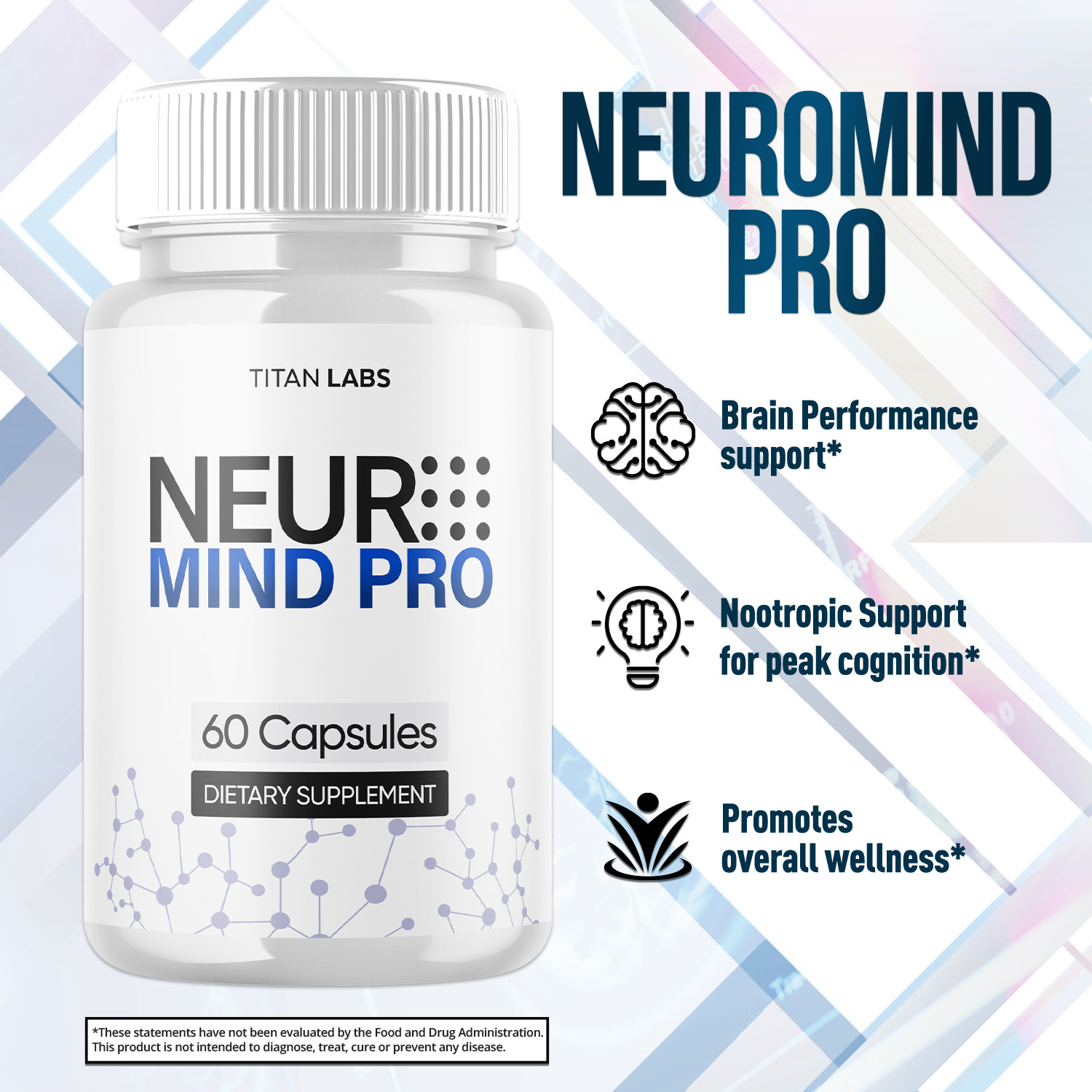 (1 Pack) Neuro Mind Pro Nootropic Natural Brain Formula Supplement 60 Capsules