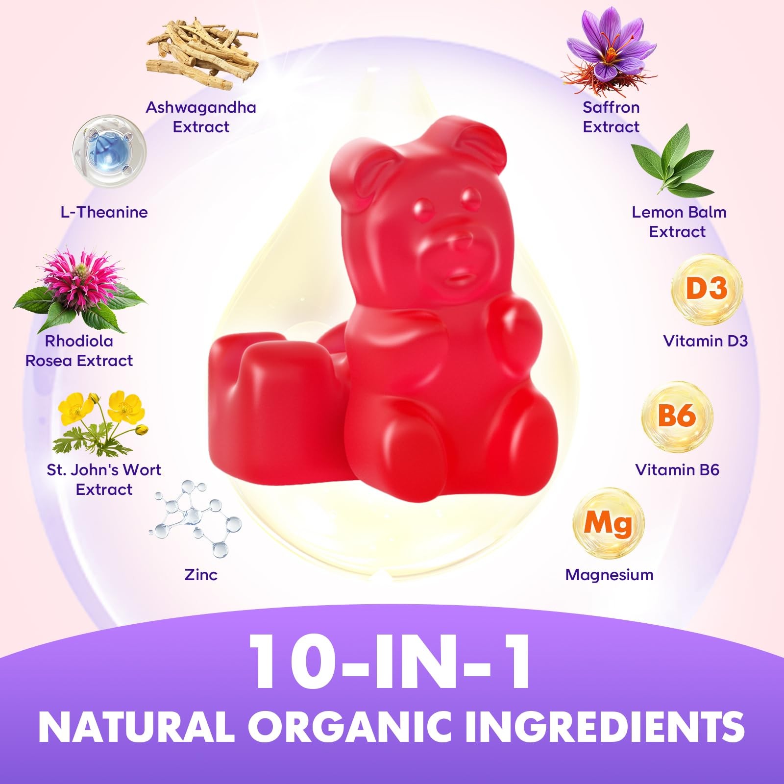 softbear Saffron Gummies for Kids & Adults 10-in-1 Organic Saffron Supplement…
