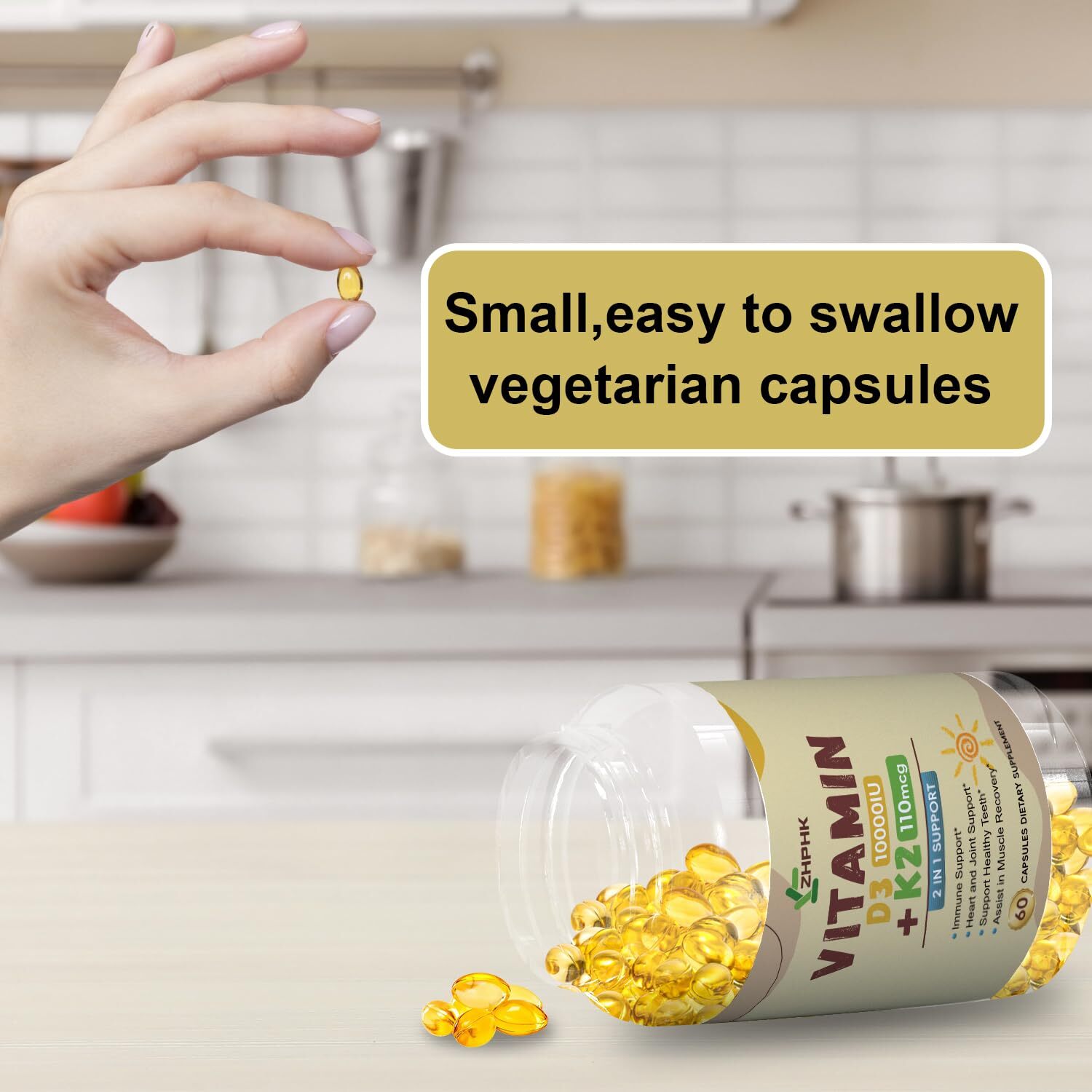 D3K2 capsules contribute to bone health cardiovascular protection and metabolism