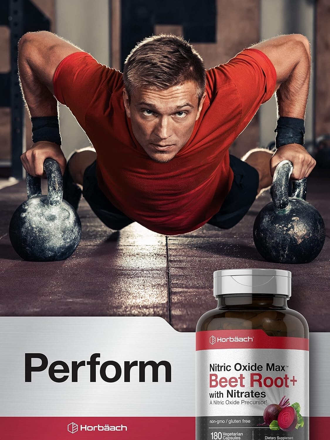 Nitric Oxide Beet Root Capsules | Including Nitrates | 180 Count | by Horbaach