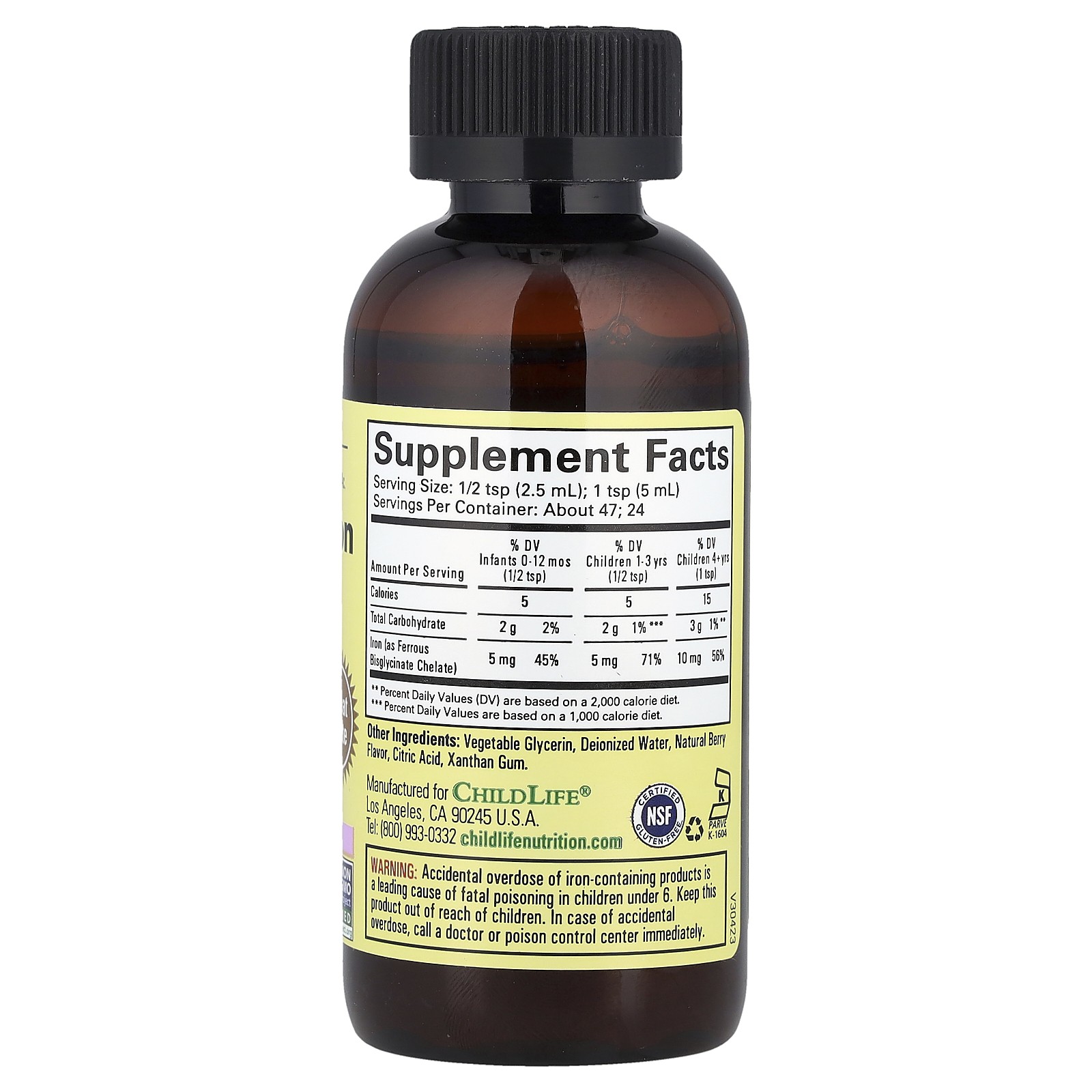 Liquid Iron, Natural Berry, 4 fl oz (118 ml)