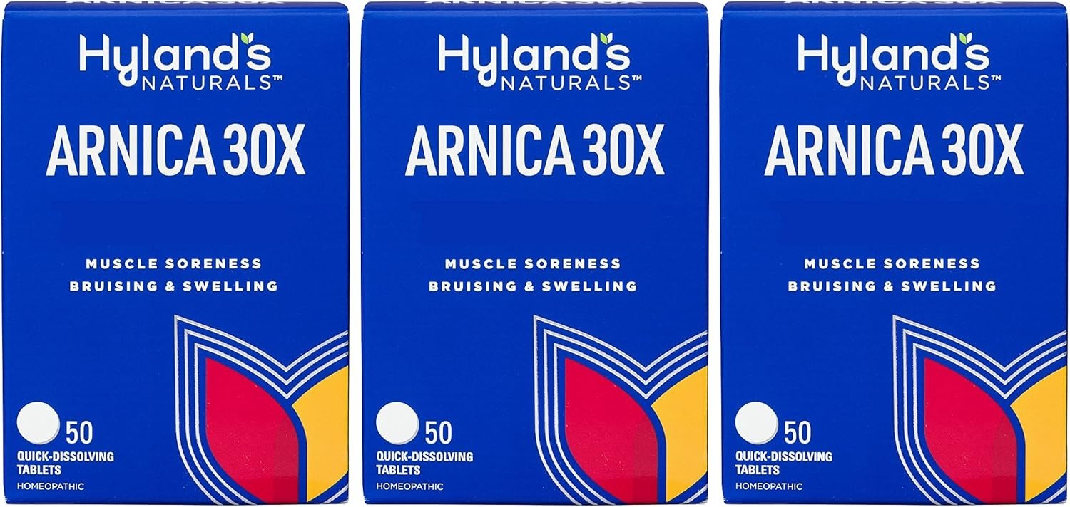 Hyland’s Arnica 30x 50 Tablets (3 Pack = 150 Tablets), Bruising, Swelling, Muscl
