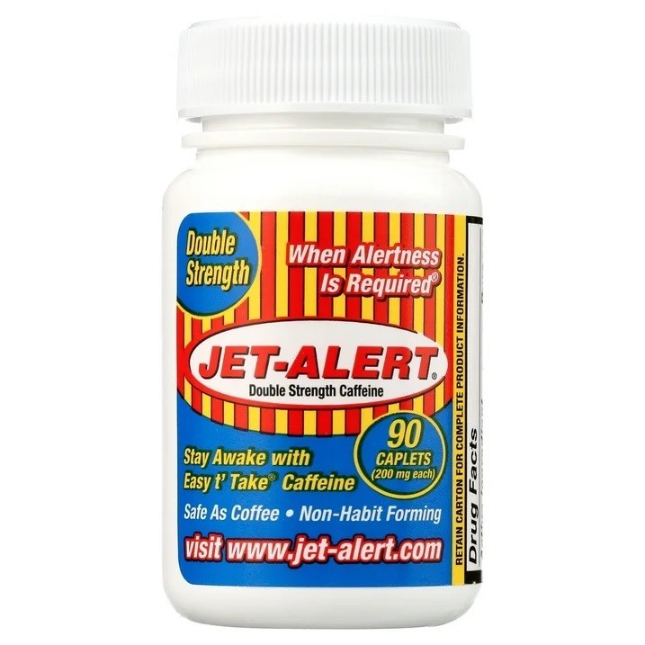 Jet-Alert Double Strength Caffeine 200 mg Caplets, 90 Ct