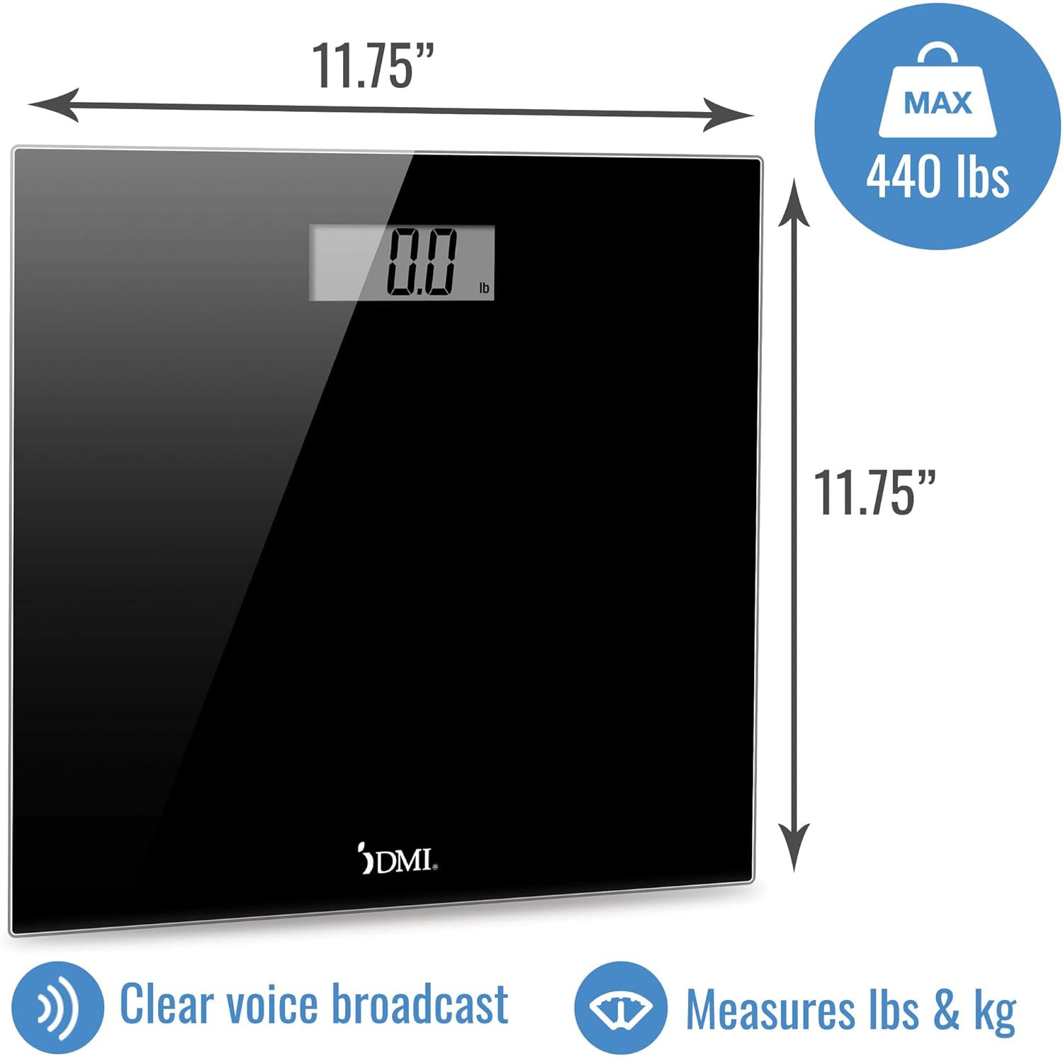 Digital Talking Bathroom Scale, Sleek Tempered Glass, Clinically Accurate Measur