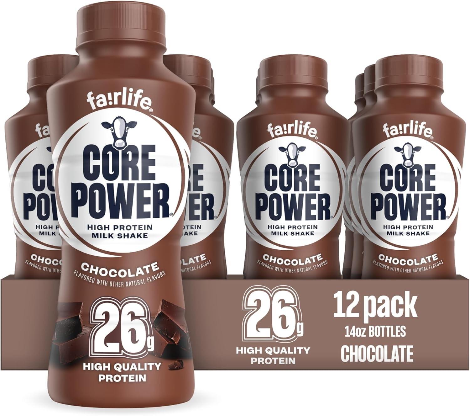 Core Power Protein Shake, Chocolate, 26g Bottle,