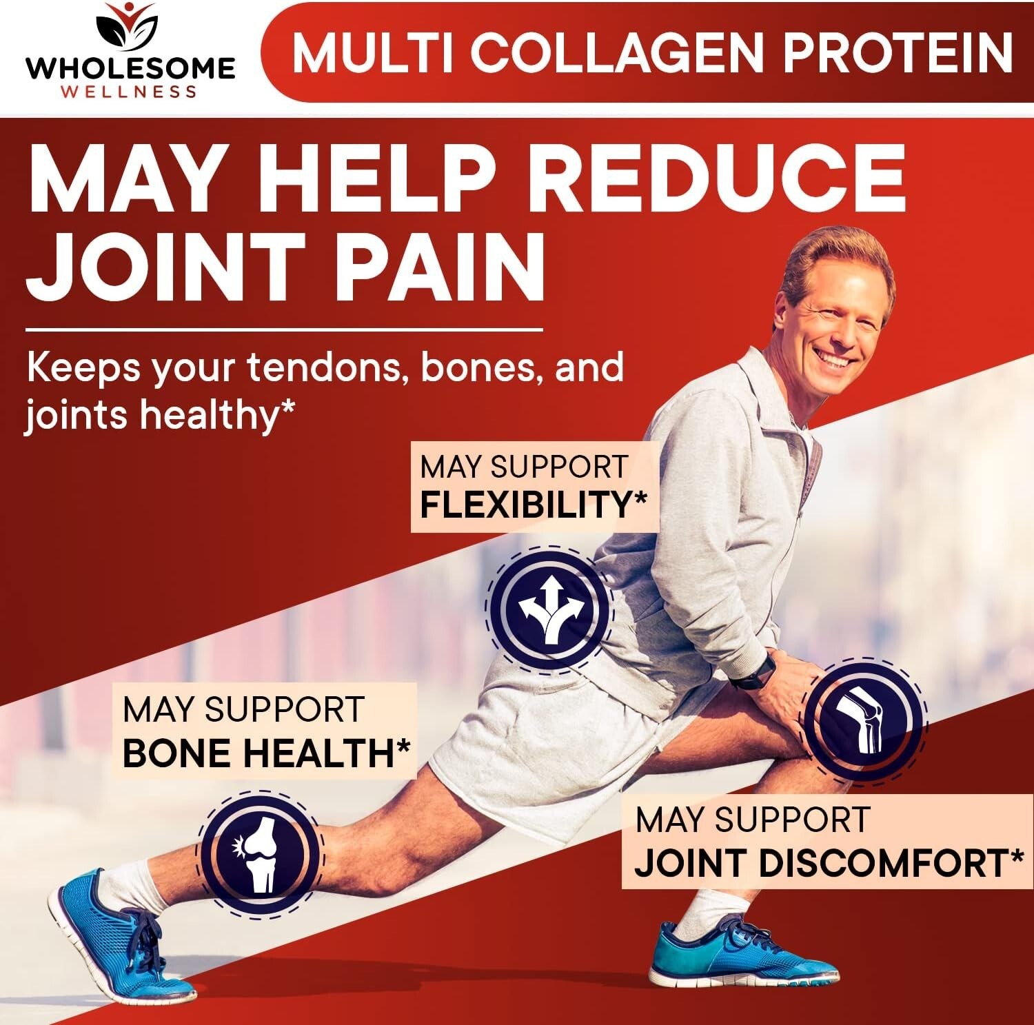 Multi Collagen Protein Powder Hydrolyzed (Type I II III V X), Joint Health,16 Oz