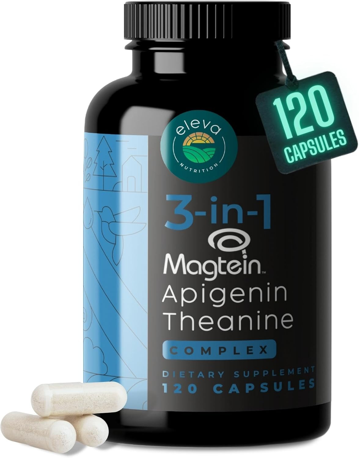 Magnesium Theanine L-Threonate Apigenin Supplement for Sleep Aid-3- in-1 Complex
