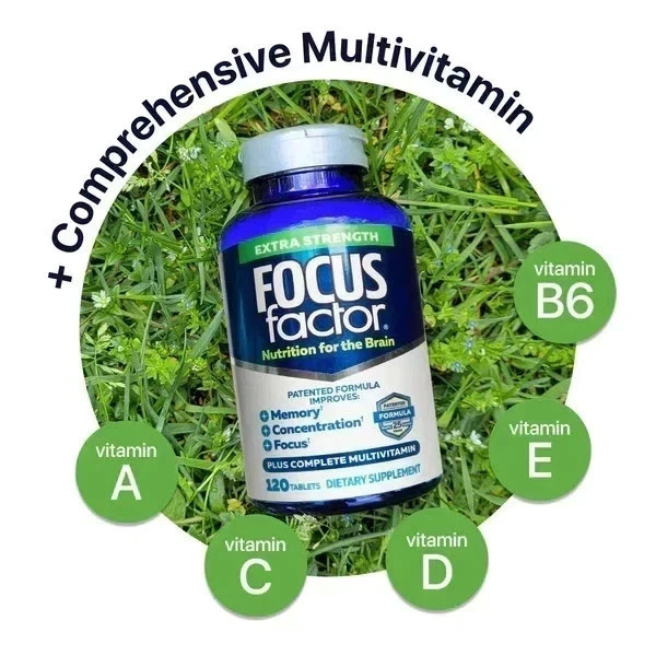 2 Packs Focus Factor Adults Extra Strength- Brain Supplement for Memory- 120 Tab