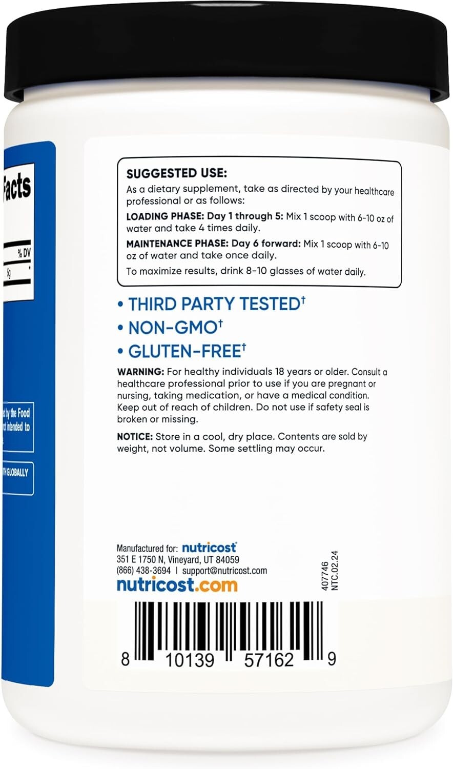 Nutricost Creatine Monohydrate Micronized Powder 500G, 5000mg Per Serv (5g)