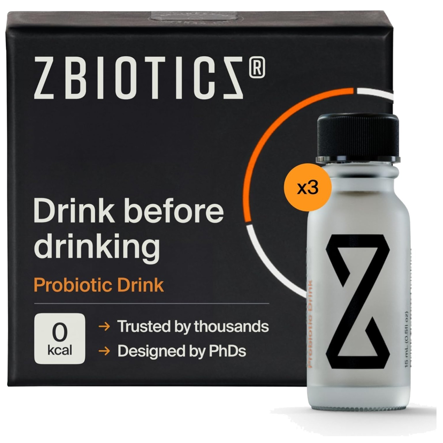 Travel-Friendly Zbiotics Probiotic – 3-Pack of 0.47 Fl Oz Bottles for Digestion