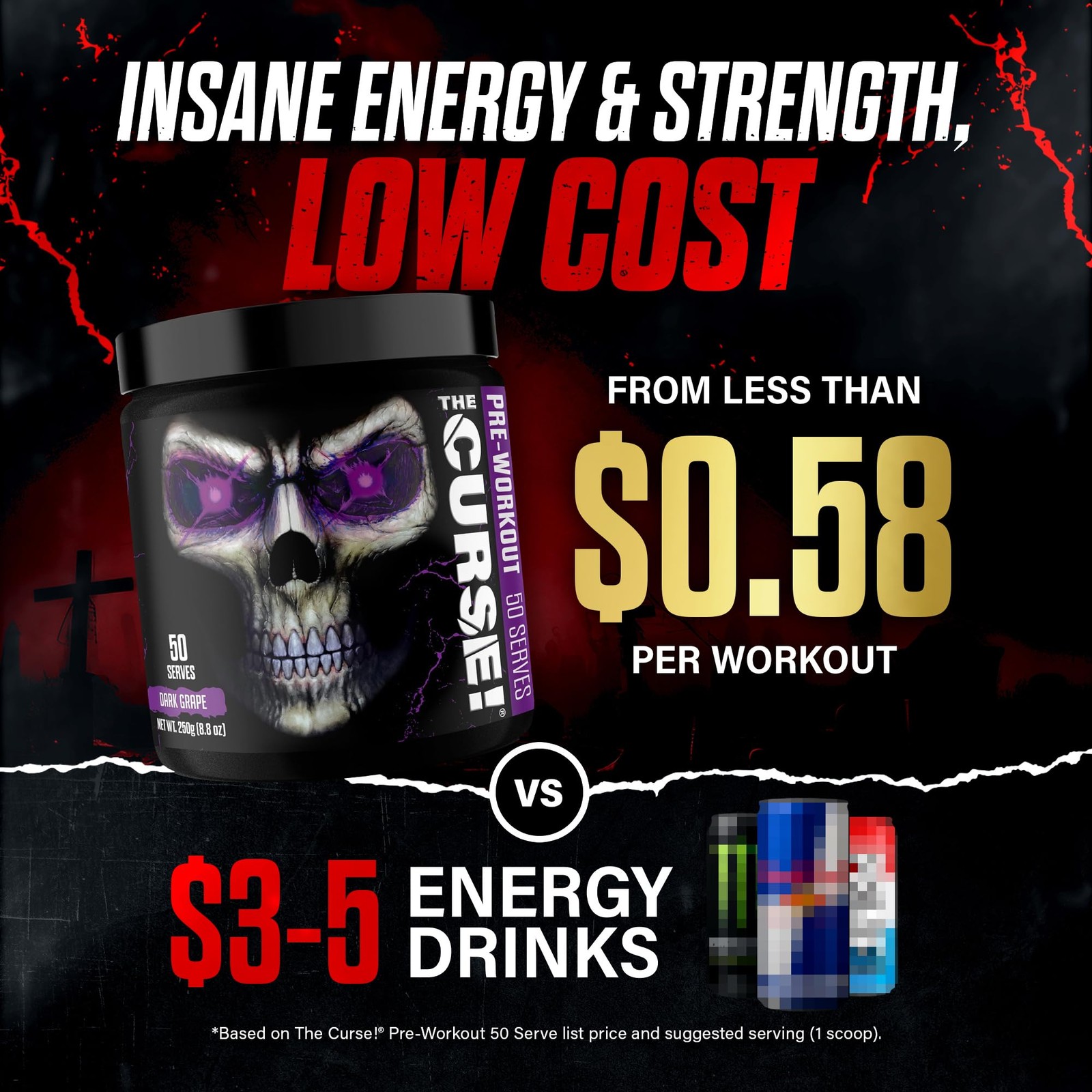 JNX SPORTS The Curse Tropical Storm Pre Workout Powder with Creatine – Extrem…