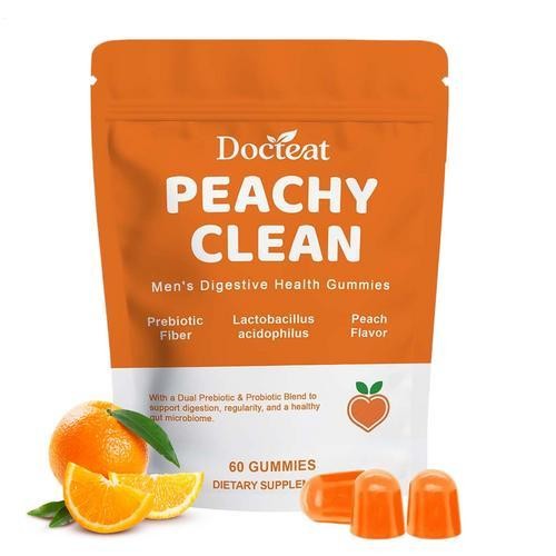 Peachy Clean Prebiotic Fiber Gummy, Clean Fiber Gummies for Men